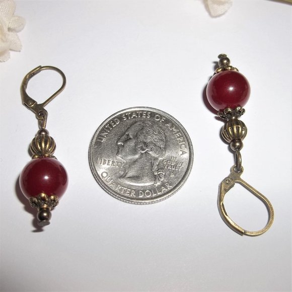 Maroon Earring, Earring Set, Dangle Earring, Drop Earring, Earring, Earring 8267 - Picture 3 of 8